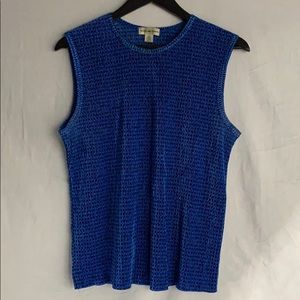 August Max Woman Blue/Black Print Sleeveless Top